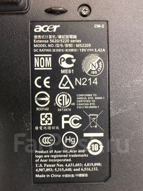 Acer Extensa 5220. 15.4", WiFi: 1, Bluetooth: 1 ����