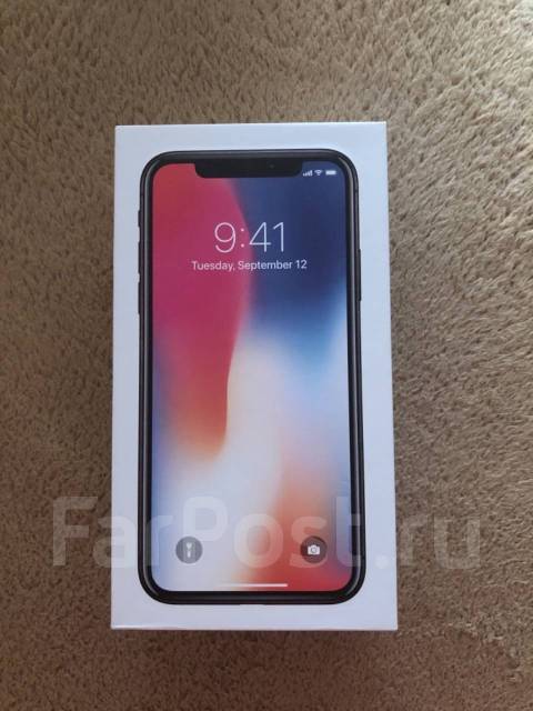 Apple iPhone X 64g новый, 64 гб, 5.80", моноблок, черный, 3G, 4G LTE ...