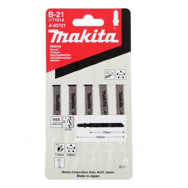 Пилки для лобзика В-21 Makita A-85721, новый, в наличии. Цена: 110₽ во ...