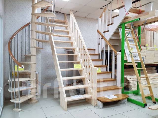 Купить прямые деревянные лестницы на второй этаж: цены, фото, размеры