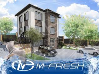 M-Fresh Chao-Kakao! (Проект дома с эркером для участка на склоне). 200-300 кв. м., 3 этажа, 5 комнат, бетон