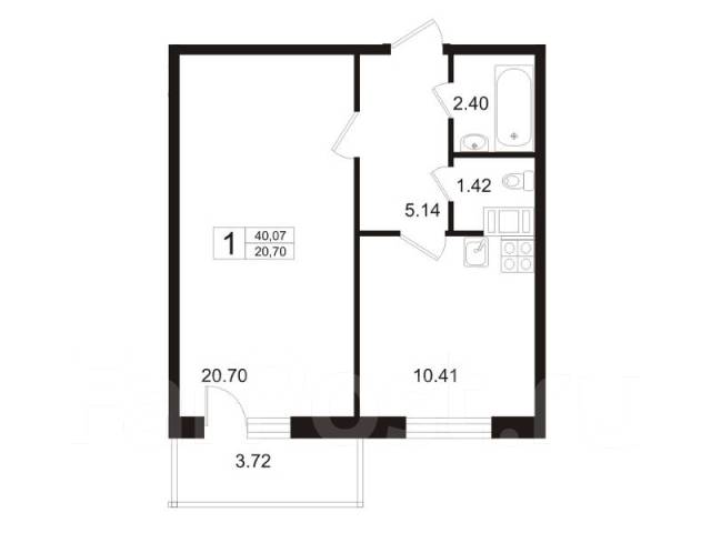 План однокомнатной квартиры 33 кв м
