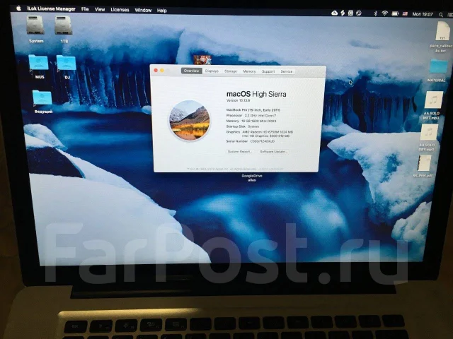 Apple MacBook Pro 15 2011 Early. 15", 2,2����, ��� 16 ��, ���� 1 000���, WiFi: 1, Bluetooth: 1, ����������� �� 1��. ����