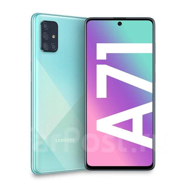 Смартфон Samsung A71 (6+128GB), 6.70", моноблок, бирюзовый, 3G, 4G LTE ...