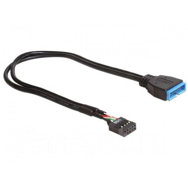Переходник для материнской платы USB 2.0(8-pin)/USB 3.0(19-pin), новый ...
