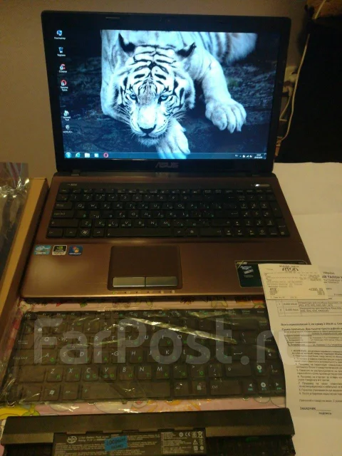 Asus K53S. 15.6", 2,5����, ��� 6 ��, ���� 1 000���, WiFi: 1, ����������� �� 1��. ����