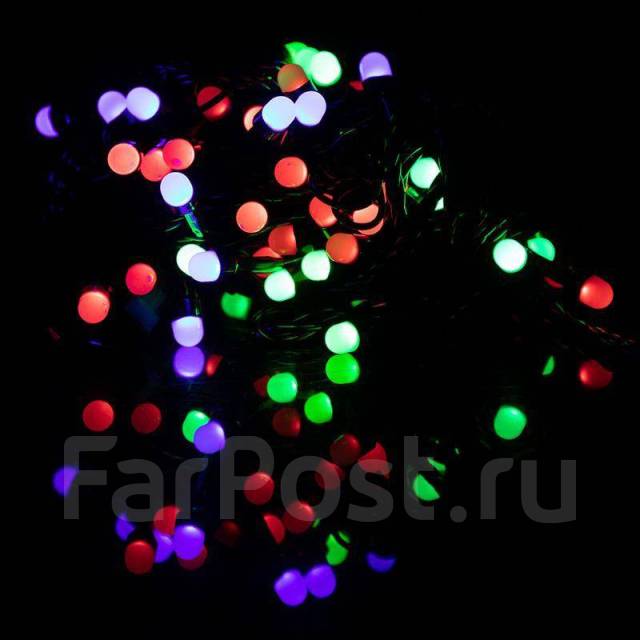 Гирлянда Новогодняя светодиодная (цветная) 10 метров, 220 Вольт, новый ...