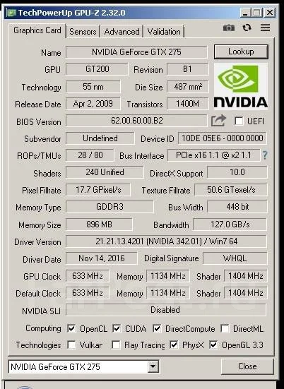 GeForce GTX 275 ����