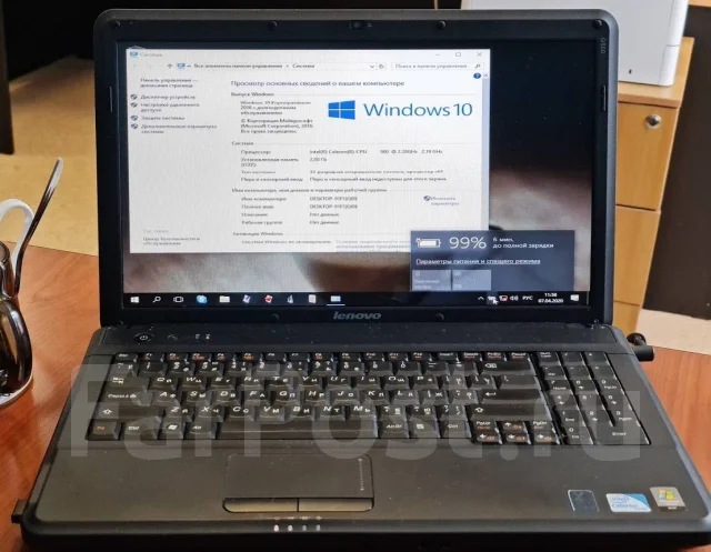 Lenovo G550. 15.6", 2,2����, ��� 2048 ��, ���� 320���, WiFi: 1, ����������� �� 1��. ����
