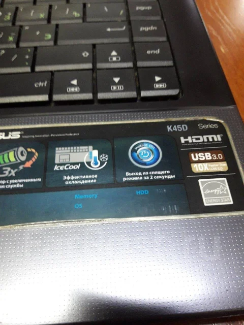 Asus K45. 14", ��� 1024 ��, WiFi: 1 ����