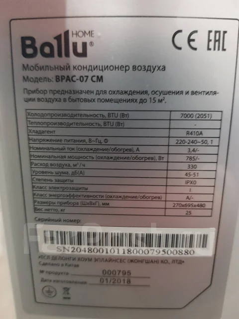 ��������� ����������� Ballu. 15��&sup2; ����