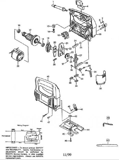 Makita 4329 схема запчастей