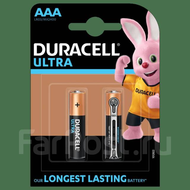 Батарейка Duracell AAA (LR03) Ultra (мизинчиковые) ААА Пр-во: Япония ...