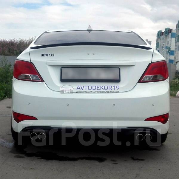 Лип спойлер HS1 на Hyundai Solaris (Хендай Солярис) седан 2010-2017г ...