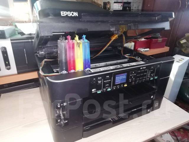 МФУ Epson WorkForce WF-7520 с СНПЧ и чернилами, б/у, в наличии. Цена: 3 ...