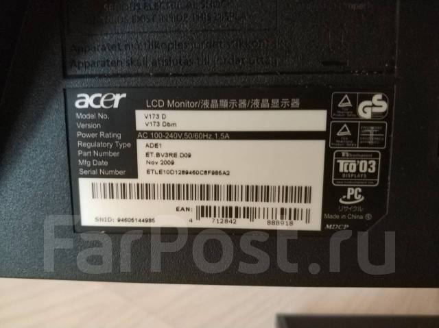 Схема монитора acer v173