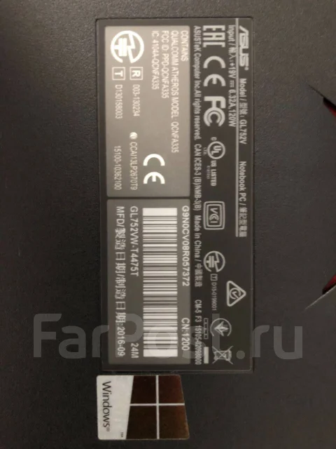 Asus ROG GL752VW. 17.3", 3,5����, ��� 8 ��, ���� 1 100���, WiFi: 1, Bluetooth: 1, ����������� �� 3��. ����