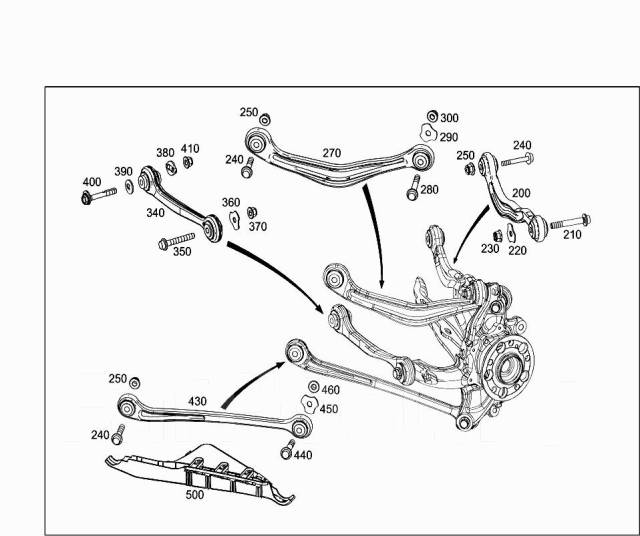 Схема задней подвески мерседес с 180