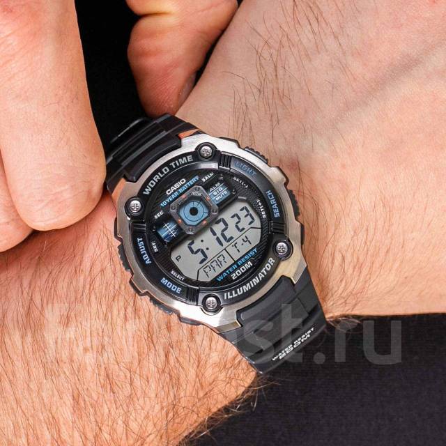 Водонепроницаемые электронные часы Casio AE-2000W-1A, водозащита 200м ...