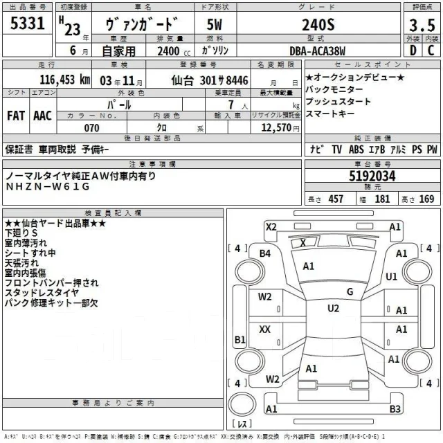 Toyota Vanguard. ��������, ��������, 2.4 (170��.�.), ������, 116����. ��, �/�, ��� ���. ��� ����� �� ������������ ����