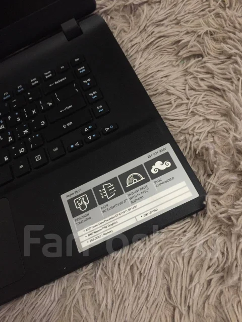 Acer Aspire ES1. 15.6", 1,5����, ��� 2048 ��, ���� 500���, WiFi: 1, Bluetooth: 1, ����������� �� 6��. ����