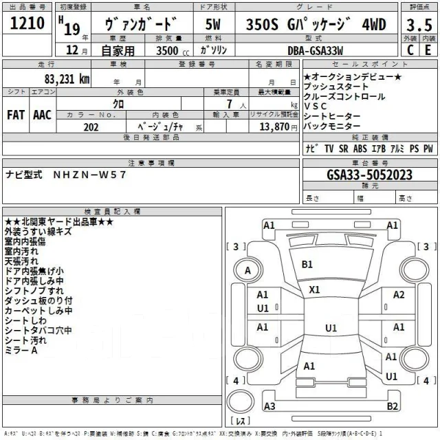 Toyota Vanguard. �������, 4wd, 3.5 (280��.�.), ������, 83����. ��, �/�, ��� ���. ��� ����� �� ������������ ����