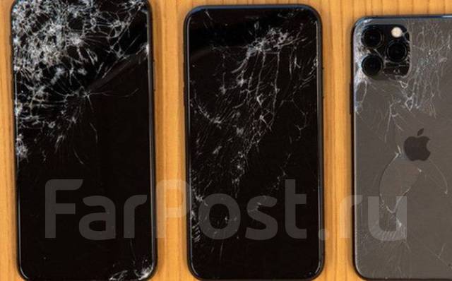 Как поменять разбитый экран телефона Стекло дисплея iPhone XS MAX оригинал 100% с заменой во Владивостоке, новый, в н