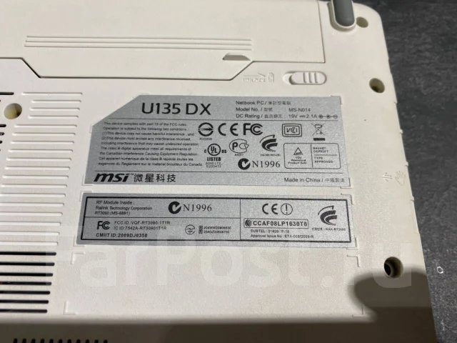 MSI Wind U135DX. 10.1", 1,7����, ��� 1024 ��, ���� 160���, WiFi: 1, Bluetooth: 1, ����������� �� 10��. ����