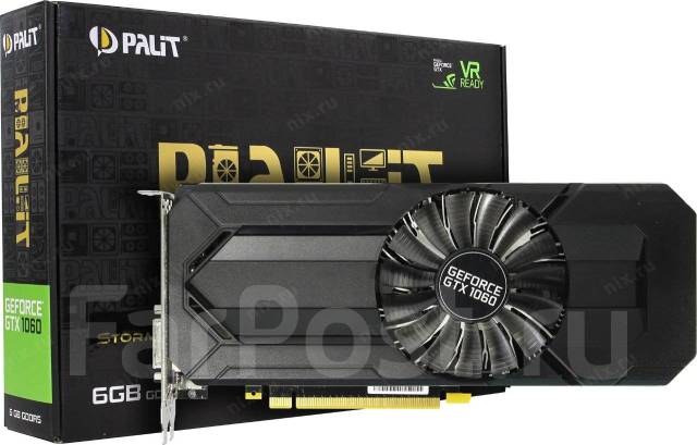 Видеокарта palit geforce gtx 1060 stormx 6gb, б/у, в наличии. Цена: 15 ...