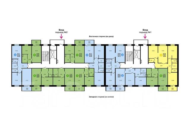 Планировки квартир хабаровск Продам квартиру - 1-комнатная, улица Совхозная 35 - Продажа квартир в Хабаровске