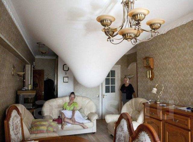 Ремонт натяжных потолков. СЛИВ ВОДЫ. Демонтаж, порезы во Владивостоке