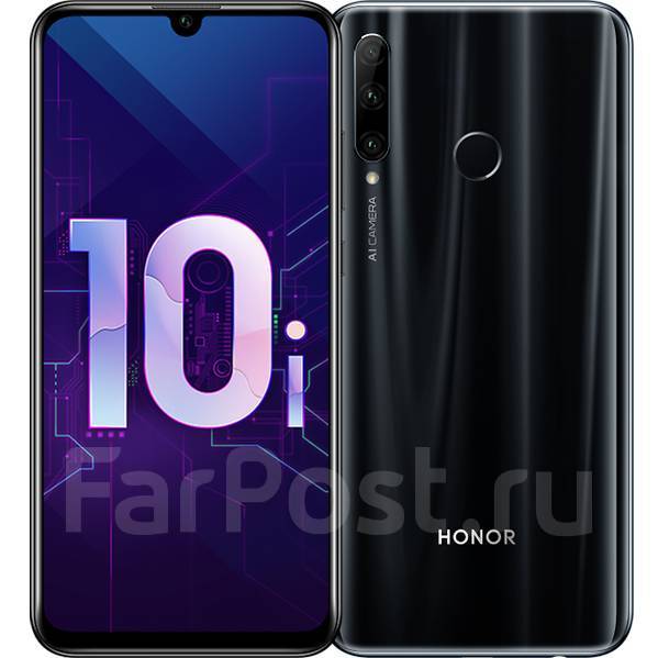 Honor 10i 128gb, 6.21", моноблок, черный, 3G, 4G LTE, Dual-SIM, NFC ...