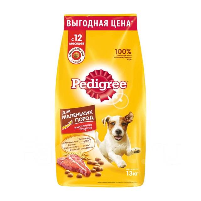 Корм сухой "Pedigree" для взрослых собак маленьких пород 13кг, в ...