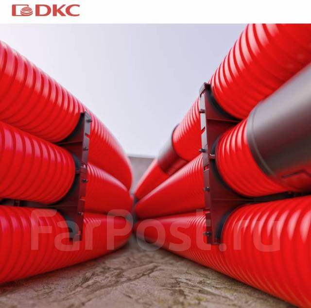 Труба гибкая двустенная, д. 200 мм, с протяжкой, ДКС - Сантехника и ...