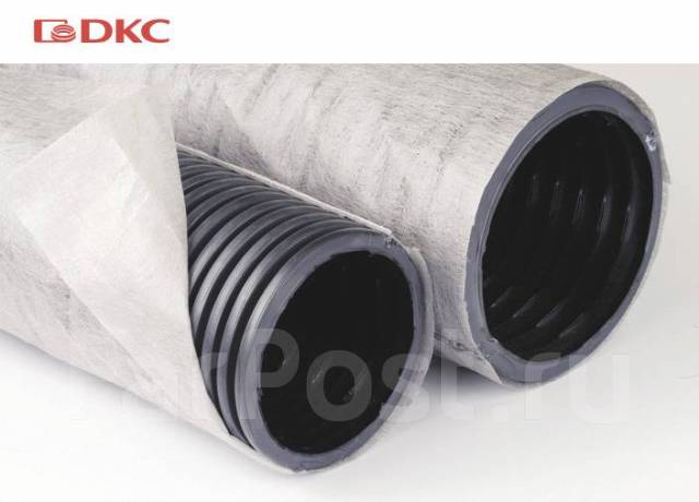 Труба гибкая двустенная дренажная, д. 200 мм, с геофильтром, ДКС, в ...