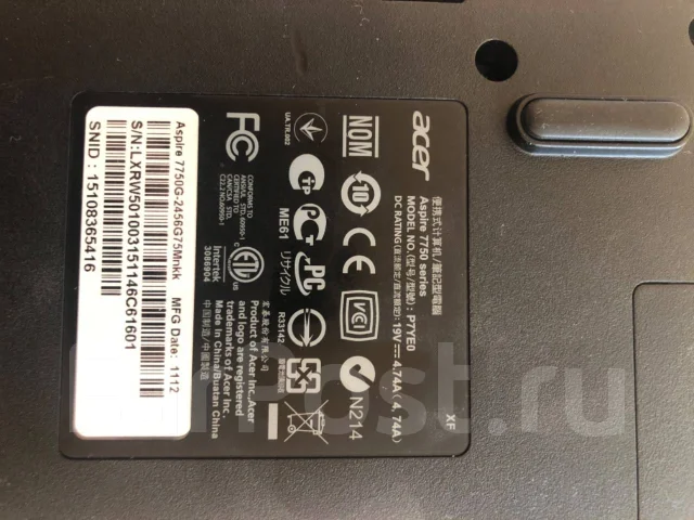 Acer Aspire 7750G. 17.3", 2,5����, ��� 8 ��, ���� 700���, WiFi: 1, Bluetooth: 1, ����������� �� 3��. ����