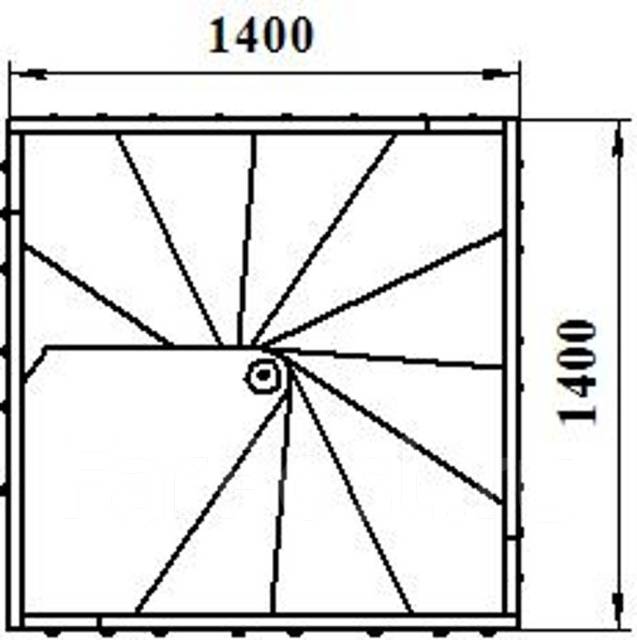 Квадратная винтовая лестница чертеж