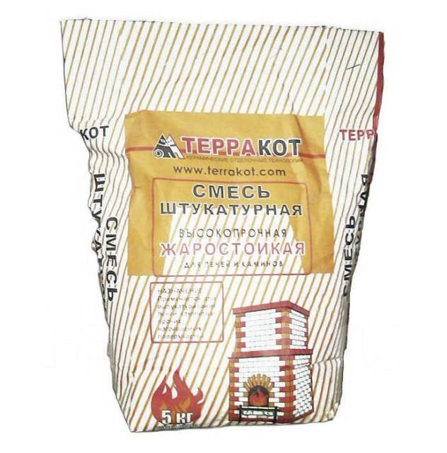 Смесь штукатурная Терракот глино-шамотная жаростойкая 5 кг 14740, в ...