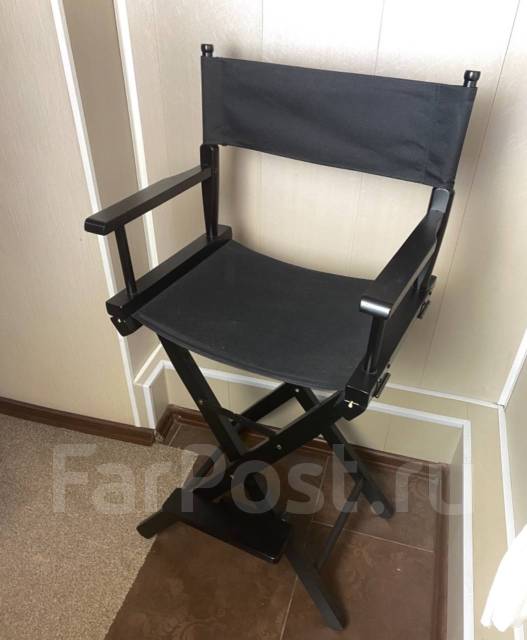 Купить Алюминиевый складной стул визажиста черный. Режиссерский стул | Доставка по всей России