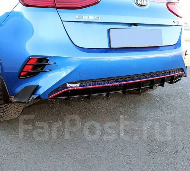Диффузор Sport Line на задний бампер Kia Ceed 3 (Киа Сид) 2018г-выше ...