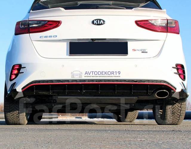 Диффузор Sport Line на задний бампер Kia Ceed 3 (Киа Сид) 2018г-выше ...