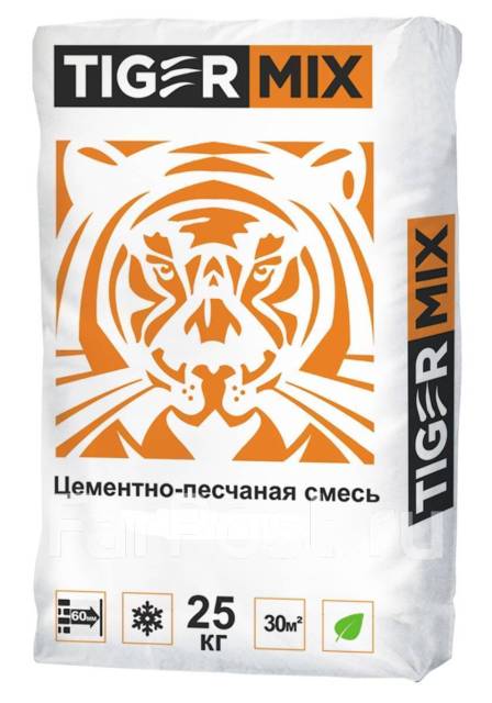 ЦПС 25 кг TigerMix М200 цемент/песчаная смесь (Кладка, штукатурка) во ...