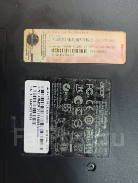 Acer Aspire 5750G. 15.6", 2 200����, ��� 4 ��, ���� 500���, WiFi: 1, Bluetooth: 1 ����