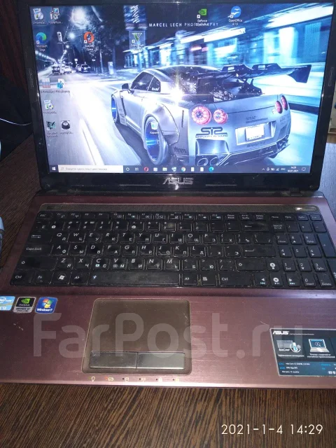 Asus K53S. 15.6", 2,2����, ��� 6 ��, ���� 480���, WiFi: 1, Bluetooth: 1, ����������� �� 3��. ����