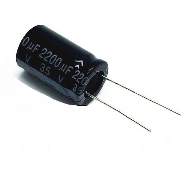 Конденсатор электролитический 2200мкФ 35В, 105°C, 16х25мм, новый, в ...