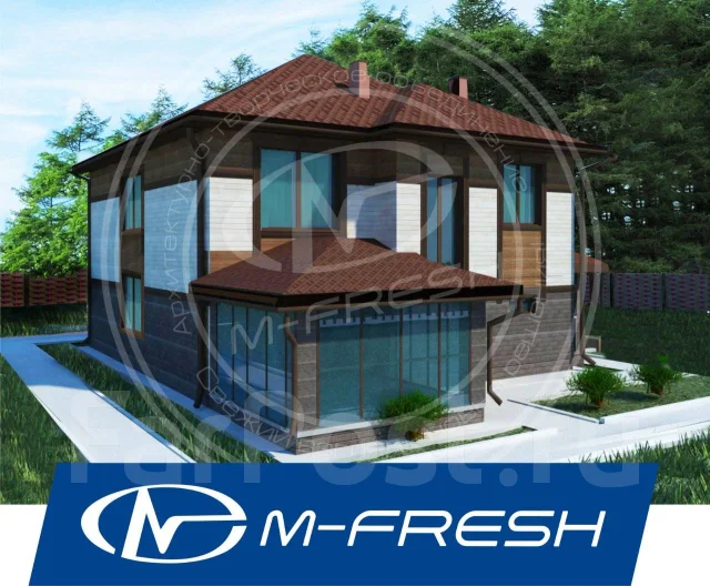 M-fresh Imperator-зеркальный (Готовый проект коттеджа с верандой ...