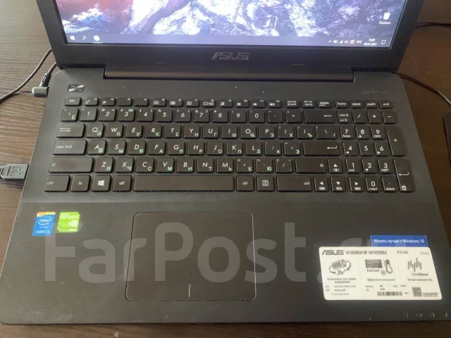 Asus X554L. 15.6", 2����, ��� 8 ��, ���� 1 000���, WiFi: 1, Bluetooth: 1 ����