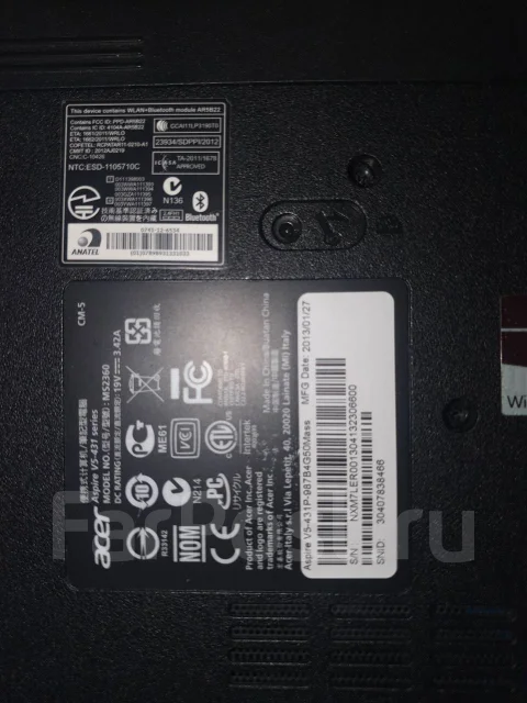 Acer Aspire V5-431P. 14", 1,8����, ��� 4 ��, ���� 500���, WiFi: 1, Bluetooth: 1, ����������� �� 3��. ����