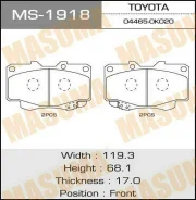 ������� �������� Masuma MS-1918 Hilux, KUN25L, 26L, 35L 2011- front Masuma, �������� MS1918 ����