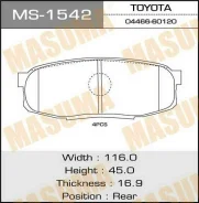 ������� �������� Masuma MS-3900 LAND Cruiser/UZJ200W rear Masuma, ������ MS1542 ����